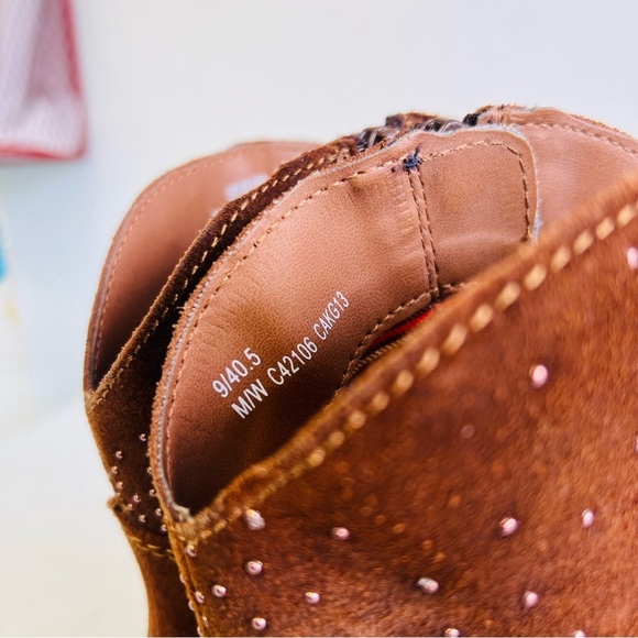 Boc Embellished Ankle Western Suede Boots 9 - Picture 9 of 12